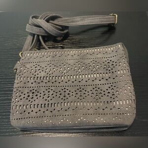 Maurice’s Gray Faux Suede Cross Body Bag NWOT